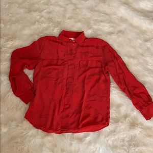 Christian Dior silk red blouse